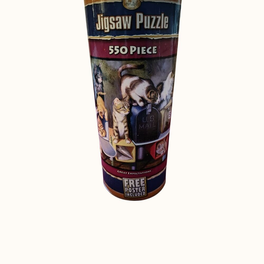 Vintage Serendipity 550pc Cat Jigsaw Puzzle Bryan Moon "Great Expectations"